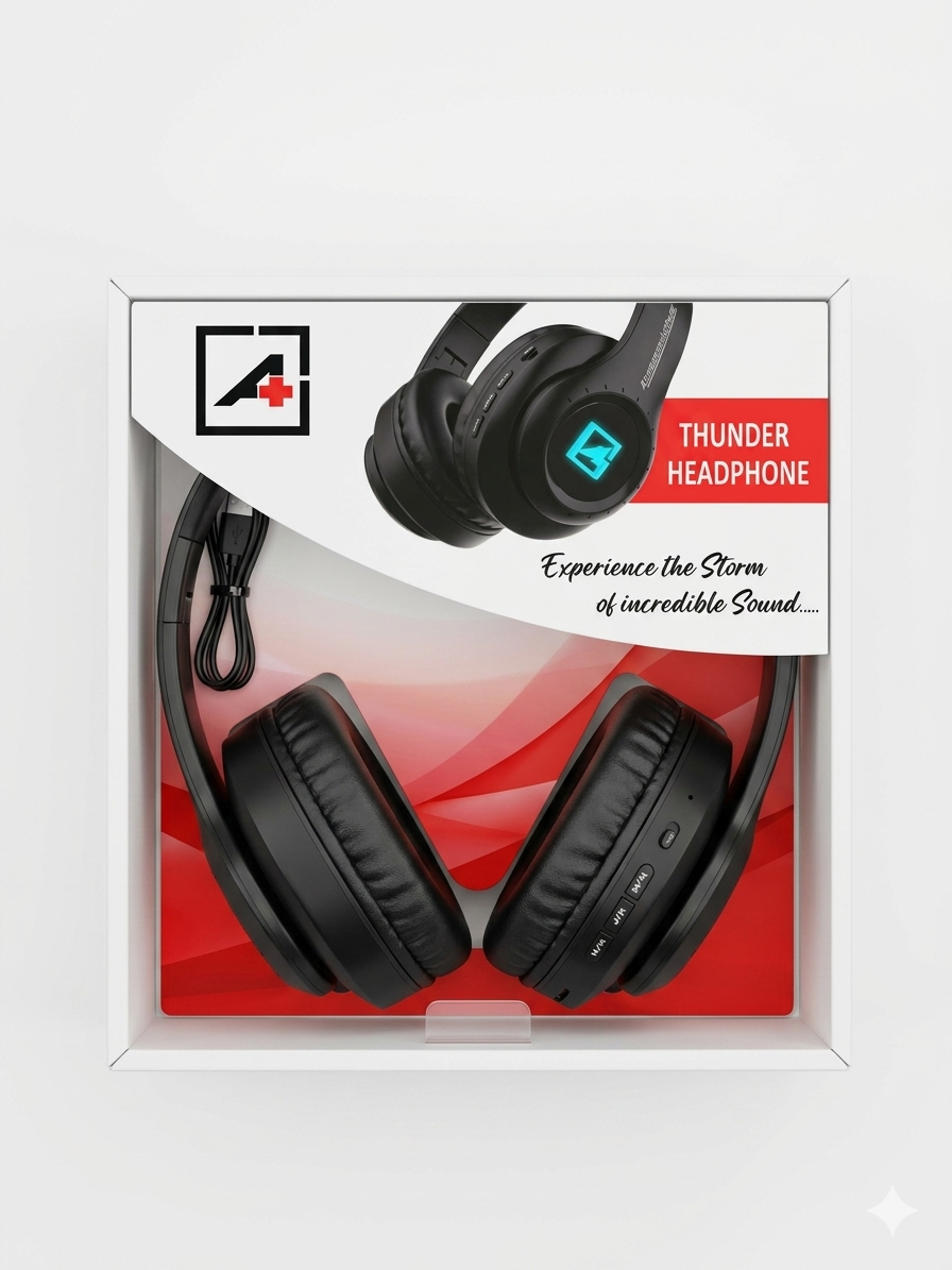 AccessoriePlus Thunder Bluetooth Headphone | 40Hr Battery | HiFi Bass | Type-C Fast Charge