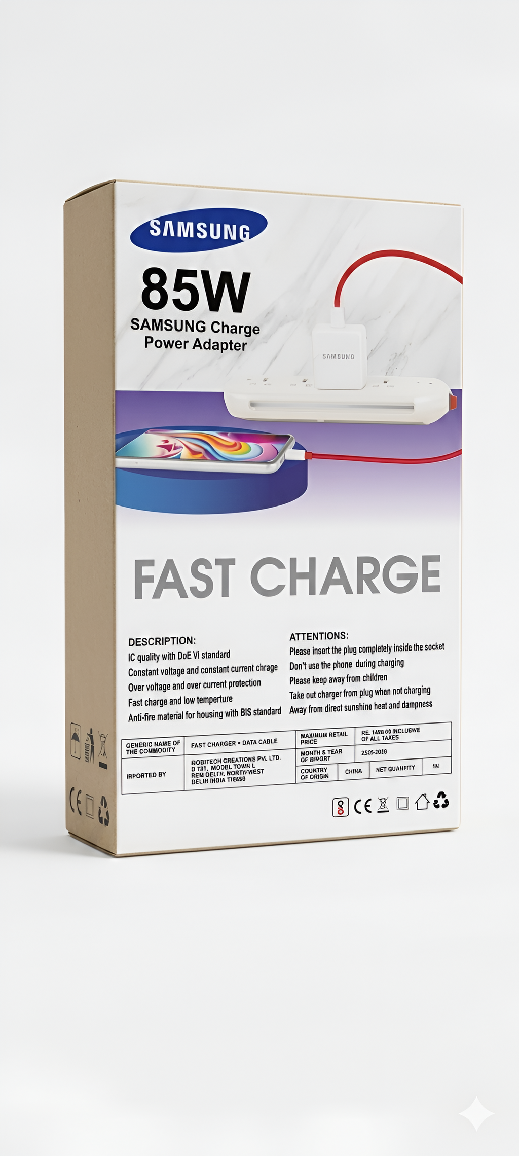 Samsung 85W SuperVOOC Fast Charger with USB-C Cable