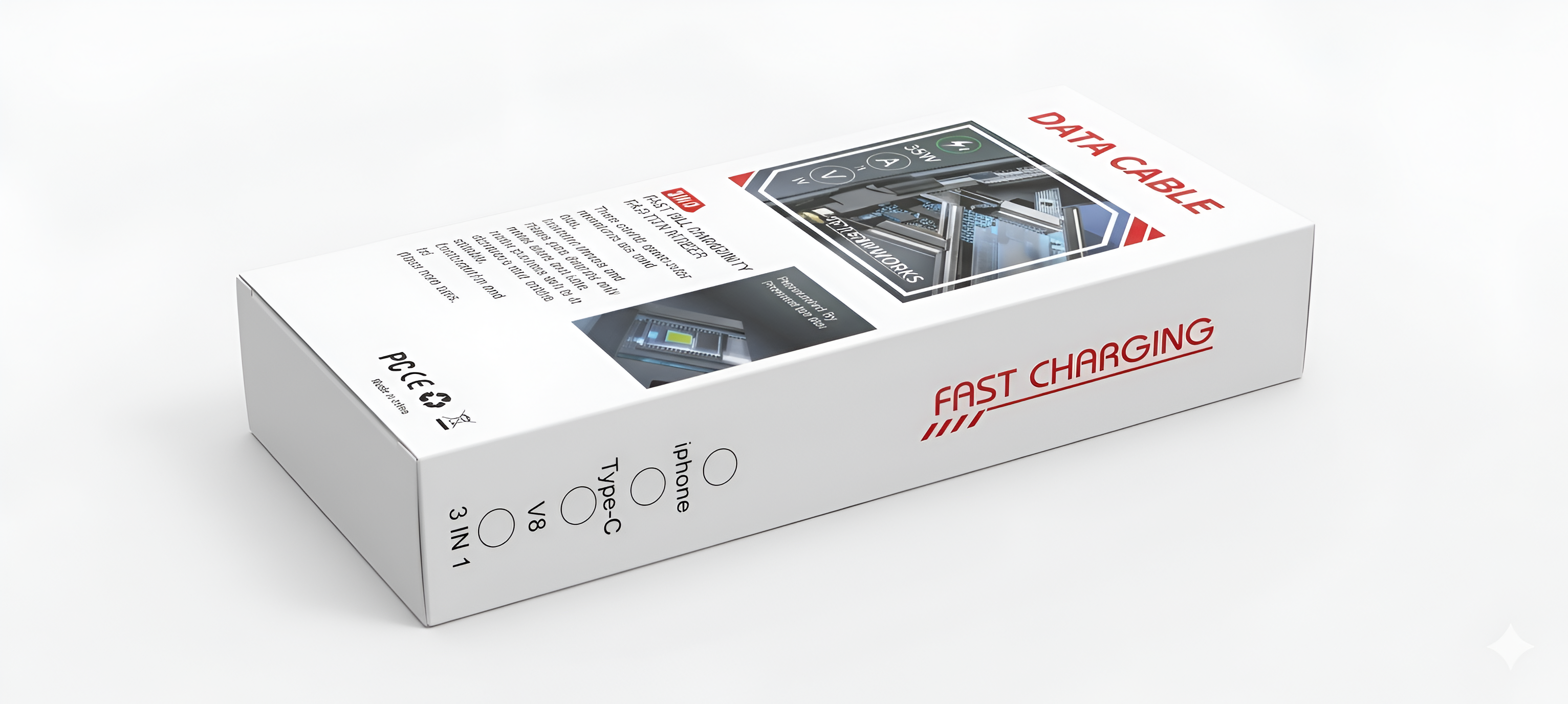 100W 3-in-1 Fast Charging Data Cable with LED Display